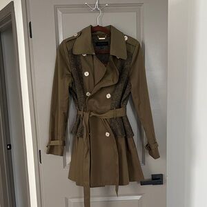 Steve Madden Khaki Double-Breasted Trench Coat